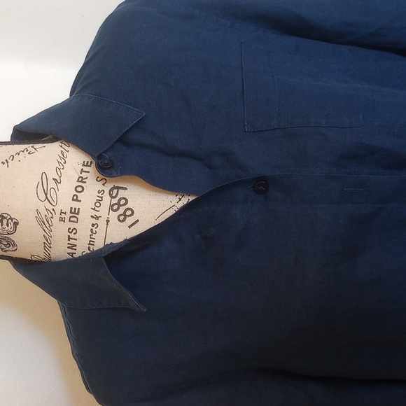 Chicos 100% Linen Women's No Iron Button Down Shirt 3/4 Sleeves 1 Pocket Size M - Picture 2 of 5